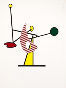 Roy Lichtenstein, Mobile III (Study), 1990. Tape and painted and printed paper on board, 80 ½ × 60 inches (204.6 × 152.4 cm) © Estate of Roy Lichtenstein