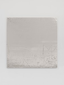 Rudolf Stingel, Untitled, 2016. Electroformed copper, plated nickel, and stainless steel frame, 47 ¼ × 47 ¼ inches (120 × 120 cm) © Rudolf Stingel. Photo: Alessandro Zambianchi