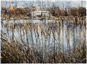 Anselm Kiefer, Ignis sacer, 2016. Oil, acrylic, and emulsion on canvas, 110 ¼ × 149 ⅝ × 3 ⅝ inches (280 × 380 × 9 cm) © Anselm Kiefer. Photo: Georges Poncet