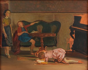 Balthus, Study for “The Salon”, 1941. Oil on canvas, 25 ⅝ × 31 ⅞ inches (65.1 × 81 cm) © Balthus