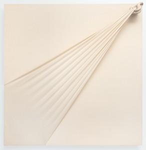 Jorge Eielson, Quipus 19B, 1994. Knotted burlap stretched over panel, 59 × 59 × 7 inches (149.9 × 149.9 × 17.8 cm)
