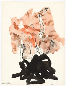 Georg Baselitz, Untitled, 2016. India ink pen, ink brush, and watercolor on paper, 26 ⅛ × 19 ¾ inches (66.4 × 50.1 cm) © Georg Baselitz