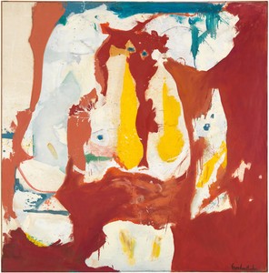 Helen Frankenthaler, The Red Sea, 1959. Oil and charcoal on sized, primed canvas with painted wood frame, 69 ⅝ × 68 ½ inches (176.8 × 174 cm) © 2017 Helen Frankenthaler Foundation, Inc./Artists Rights Society (ARS), New York