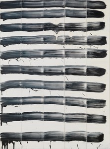 David Reed, #90, 1975. Oil on canvas, 76 × 56 inches (193 × 142.2 cm) Solomon R. Guggenheim Museum, New York, Gift of Elizabeth Richebourg Rea, in memory of Michal M. Rea © 2017 David Reed/Artists Rights Society (ARS), New York. Photo: Rob McKeever