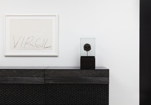 Installation view. Artwork, left to right: © Peter Marino Architect, © Damien Hirst and Science Ltd., © Cy Twombly Foundation. Photo: Lucy Dawkins
