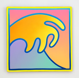 Alex Israel, Wave, 2018. Acrylic on fiberglass, 49 ½ × 49 ½ inches (125.7 × 125.7 cm) © Alex Israel
