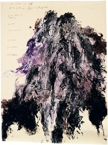 Cy Twombly, Untitled (Gaeta), 1989. Acrylic and tempera on paper mounted on wood panel, 80 × 58 ⅝ inches (203.2 × 148.9 cm) © Cy Twombly Foundation