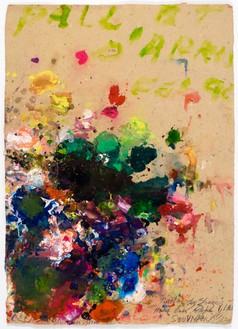 Cy Twombly, Untitled (Gaeta), 1990 Acrylic, wax crayon, and pencil on handmade paper, 30 ⅝ × 21 ⅝ inches (77.8 × 54.8 cm)© Cy Twombly Foundation