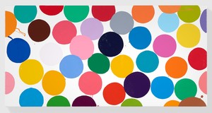 Damien Hirst, Damson Mousse, 2016. Household gloss on canvas, 12 × 24 inches (30.5 × 61 cm) © Damien Hirst and Science Ltd. All rights reserved, DACS 2018
