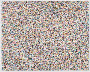 Damien Hirst, Transparent Lake, 2016. Household gloss on canvas, 96 × 120 inches (243.8 × 304.8 cm) © Damien Hirst and Science Ltd. All rights reserved, DACS 2018