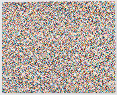 Damien Hirst, Transparent Lake, 2016 Household gloss on canvas, 96 × 120 inches (243.8 × 304.8 cm)© Damien Hirst and Science Ltd. All rights reserved, DACS 2018