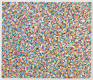 Damien Hirst, Process Green, 2016. Household gloss on canvas, 66 × 77 inches (167.6 × 195.6 cm) © Damien Hirst and Science Ltd. All rights reserved, DACS 2018
