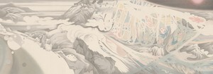 Hao Liang, Streams and Mountains without End, 2017 (detail). Ink and color on silk, 16 ¾ × 395 ¼ inches (42.4 × 1,004 cm) © Hao Liang