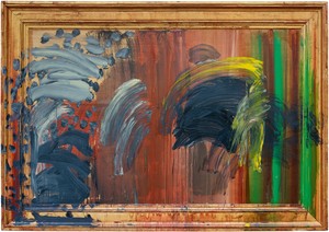Howard Hodgkin, Portrait of the Artist Listening to Music, 2011–16. Oil on wood, 73 ¼ × 103 ¾ × 5 inches (186.1 × 263.5 × 12.7 cm) © Howard Hodgkin Estate