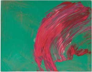 Howard Hodgkin, Over to You, 2015–17. Oil on wood, 9 ¾ × 12 ⅜ inches (24.8 × 31.4 cm) © Howard Hodgkin Estate. Photo: Prudence Cuming Associates