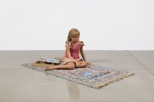 Installation view with Duane Hanson, Child with Puzzle (1978). © 2018 Estate of Duane Hanson/Licensed by VAGA at Artists Rights Society (ARS), New York. Photo: Jeff McLane