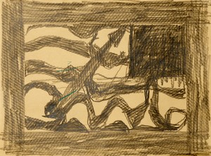 Joe Bradley, Untitled, 2017. Graphite on paper, 8 ⅞ × 12 inches (22.7 × 30.5 cm) © Joe Bradley
