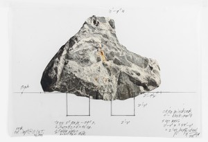 Michael Heizer, Slot Mass (section drawing), 1968–2017. Photo collage, 11 ¾ × 18 inches (29.8 × 45.7 cm) © Michael Heizer. Photo: Rob McKeever