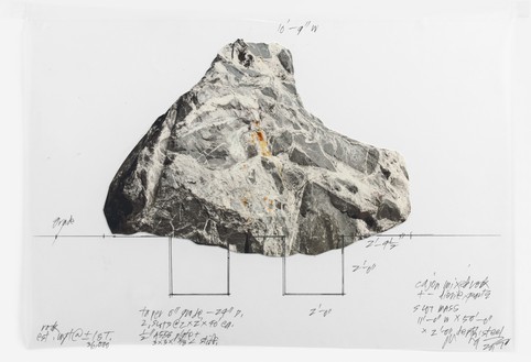 Michael Heizer, Slot Mass (section drawing), 1968–2017 Photo collage, 11 ¾ × 18 inches (29.8 × 45.7 cm)© Michael Heizer. Photo: Rob McKeever