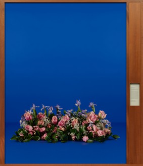 Taryn Simon, Finance package for the construction of the Baku-Tbilisi-Ceyhan pipeline, Baku, Azerbaijan, February 3, 2004, from the series Paperwork and the Will of Capital, 2015 Archival inkjet print and text on archival herbarium paper in mahogany frame, 85 × 73 ¼ × 2 ¾ inches (215.9 × 186.1 × 7 cm), edition of 3 + 2 AP© Taryn Simon
