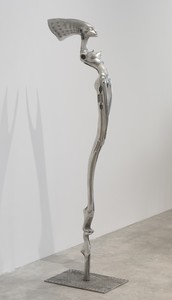 H. R. Giger, Nubian Queen (Carmen), 2002. Cast aluminum, 71 ¾ × 13 ¼ × 25 inches (182.2 × 33.7 × 63.5 cm), edition of 23 + 6 AP © H. R. Giger Museum, Gruyères, Switzerland. Photo: Rob McKeever