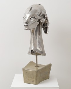 H. R. Giger, Female Head, 1965–98. Aluminum, 20 ⅜ × 6 ⅝ × 11 ⅞ inches (51.8 × 16.8 × 30.2 cm), edition of 23 © H. R. Giger Museum, Gruyères, Switzerland. Photo: Rob McKeever