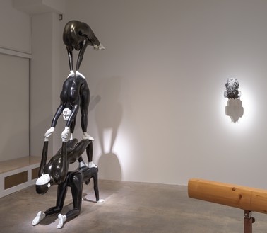 Installation view Artwork, left to right: © Mark Prent; © H. R. Giger Museum, Gruyères, Switzerland. Photo: Rob McKeever