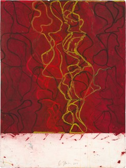 Brice Marden, Nevis Night Drawing 3, 2018 Kremer inks on Arches paper, 30 ¼ × 22 ½ inches (76.8 × 57.2 cm)© Brice Marden. Photo: Rob McKeever