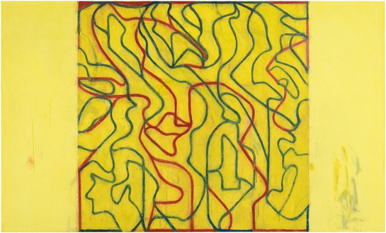Brice Marden, Yellow Painting, 2018–19 Oil on linen, 72 × 120 inches (182.9 × 304.8 cm)© 2019 Brice Marden/Artists Rights Society (ARS), New York. Photo: Rob McKeever