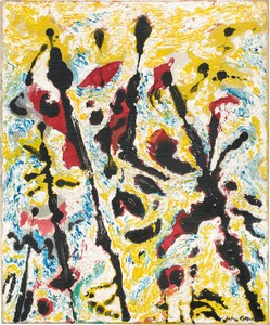 Jackson Pollock, Moon Vibrations, c. 1953–55. Oil on canvas, mounted on masonite, 43 × 34 inches (109.2 × 86.4 cm) © 2019 The Pollock-Krasner Foundation/Artists Rights Society (ARS), New York