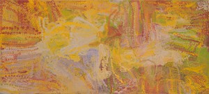 Emily Kame Kngwarreye, Merne Akngerre, 1992. Synthetic polymer paint on linen, 47 × 119 inches (119.4 × 302.3 cm) © Emily Kame Kngwarreye/Copyright Agency. Licensed by Artists Rights Society (ARS), New York, 2019