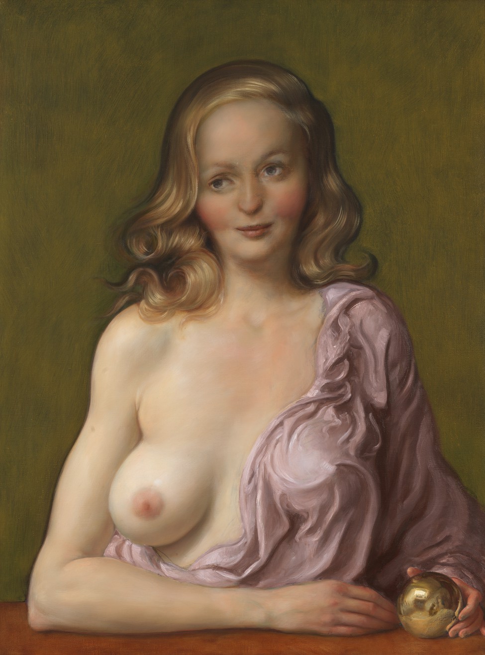 John Currin, Avarice, 2019 Oil on canvas, 40 ⅛ × 30 ⅛ inches (101.9 × 76.4 ...