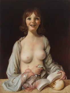 John Currin, Happy Magdalene, 2018  Oil on canvas, 40 × 30 inches (101.6 × 76.2 cm)© John Currin