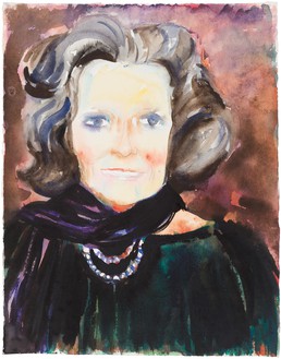 John Currin, Untitled, 1991 Watercolor on paper, 15 × 11 ¾ inches (38.1 × 29.8 cm)© John Currin
