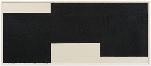 Richard Serra, Triptych #2, 2019. Paintstick, etching ink, and silica on three sheets of handmade paper, 48 ¾ × 118 inches (123.8 × 299.7 cm) © 2019 Richard Serra/Artists Rights Society (ARS), New York. Photo: Rob McKeever