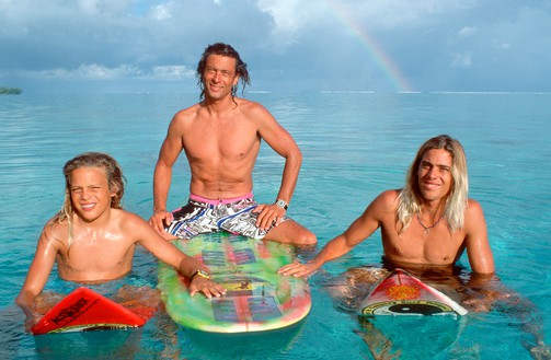 Herbie, Christian, and Nathan, Tahiti, French Polynesia, 1988 Photo: Don King, courtesy Fletcher Family Archive