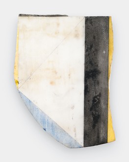 Brice Marden, Untitled (Black Stripe Marble), 1987 Oil and graphite on marble, 14 ½ × 10 ½ inches (36.8 × 26.7 cm)© 2020 Brice Marden/Artists Rights Society (ARS), New York. Photo: Rob McKeever