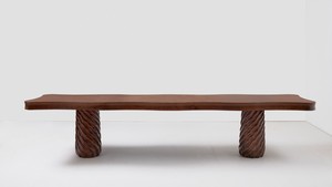 Curzio Malaparte, Table, 1941/2020, 2020. Walnut and pine, 31 ⅞ × 149 ⅝ × 34 ⅝ inches (81 × 380 × 88 cm), edition of 12 + 2 AP © Malaparte Design. Photo: Prudence Cuming Associates