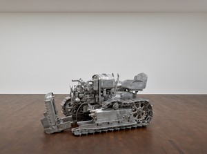Charles Ray, Tractor, 2003–04. Aluminum, 62 ¼ × 109 ½ × 53 ¾ inches (158.1 × 278.1 × 136.5 cm), edition of 3 + 1 AP Artwork © Charles Ray, courtesy Matthew Marks Gallery