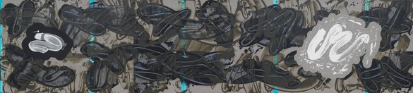 David Reed, #720 (The Prodigal Son), 2013–19 Acrylic, oil, and alkyd on linen, 40 × 180 inches (101.6 × 457.2 cm)© 2020 David Reed/Artists Rights Society (ARS), New York. Photo: Rob McKeever