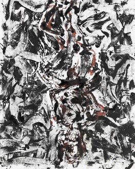 Georg Baselitz, Die Schlittschuhläuferin (The Skating Woman), 2019 Oil on canvas, 98 ½ × 78 ¾ inches (250 × 200 cm)© Georg Baselitz. Photo: Jochen Littkemann