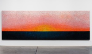 Jennifer Guidi, As I Look into You I Begin to See Myself, 2019. Sand, acrylic, and oil on linen, 76 × 232 inches (193 × 589.3 cm) © Jennifer Guidi