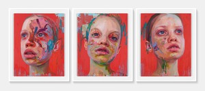 Jenny Saville, Elpis, 2020. Oil on canvas, in 3 parts, overall: 59 ⅛ × 141 ¾ inches (150 × 360 cm) © Jenny Saville. Photo: Prudence Cuming Associates