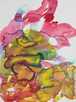 Katharina Grosse, Untitled, 2019 Watercolor on paper, 46 ⅞ × 35 ⅛ inches (119 × 89 cm)© Katharina Grosse and VG Bild-Kunst, Bonn, Germany 2020. Photo: Jens Ziehe