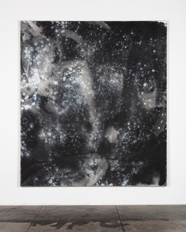 Mary Weatherford, Cosmos, 2020 Flashe on linen, 112 × 99 inches (284.5 × 251.5 cm)© Mary Weatherford. Photo: Fredrik Nilsen Studio