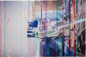 Sarah Sze, Picture Perfect (Times Zero), 2020. Oil, acrylic, acrylic polymers, ink, aluminum, archival paper, graphite, diabond, and wood, 85 × 129 inches (215.9 × 327.7 cm) © Sarah Sze. Photo: Rob McKeever