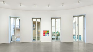 Installation view with Stanley Whitney, Stay Song 69 (2020). Artwork © Stanley Whitney. Photo: Matteo D’Eletto, M3 Studio