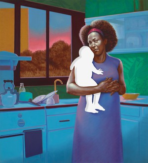 Titus Kaphar, Expecting (From a Tropical Space), 2019 Oil on canvas, 66 × 66 ¼ inches (167.6 × 153 cm)© Titus Kaphar