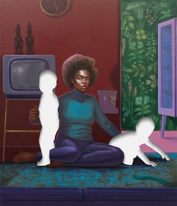 Titus Kaphar, Twins, 2020. Oil on canvas, 83 ¾ × 68 inches (212.7 × 172.7 cm) © Titus Kaphar. Photo: Alexander Harding