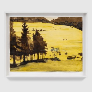 Mamma Andersson, Landskap V/Landscape V, 2007. Mixed media on paper, 16 × 22 inches (40.6 × 55.9 cm) © 2020 Artists Rights Society (ARS), New York